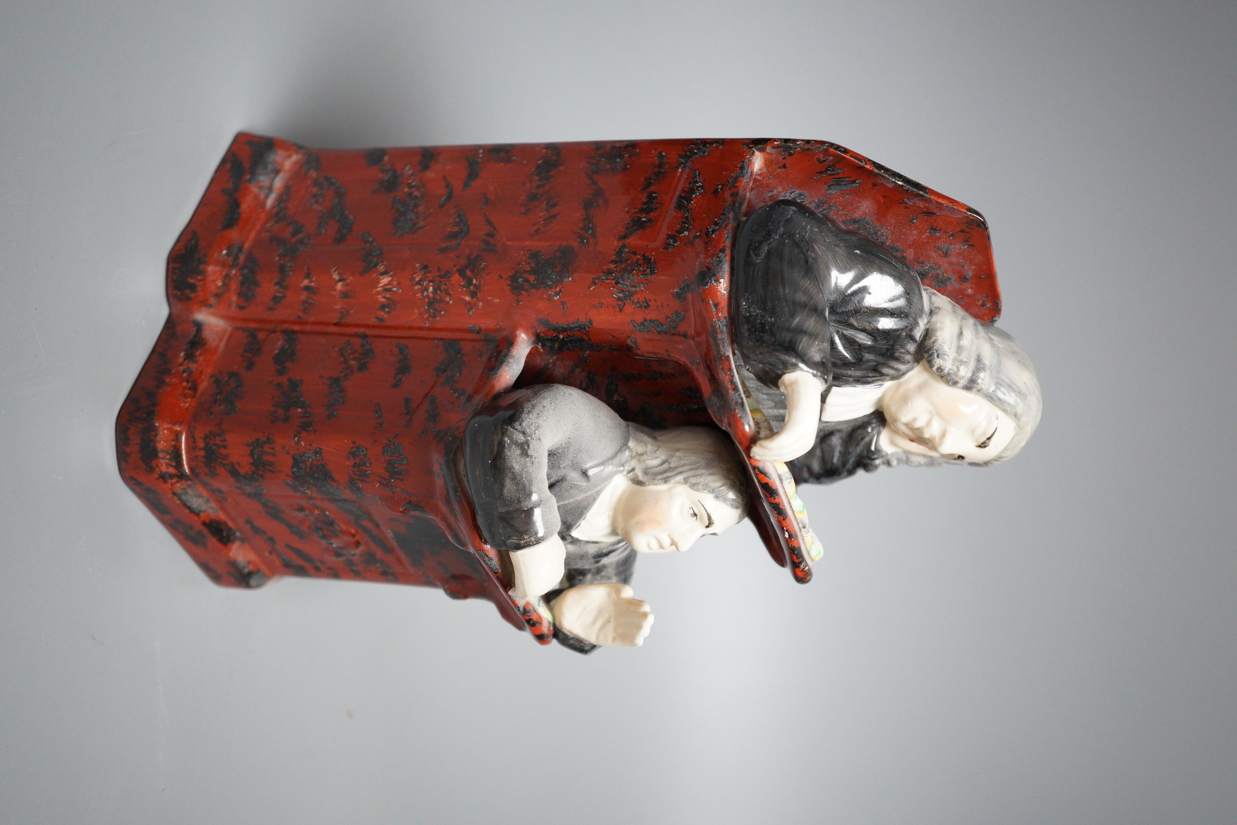 A Staffordshire ‘judge’ figure group, 24cm